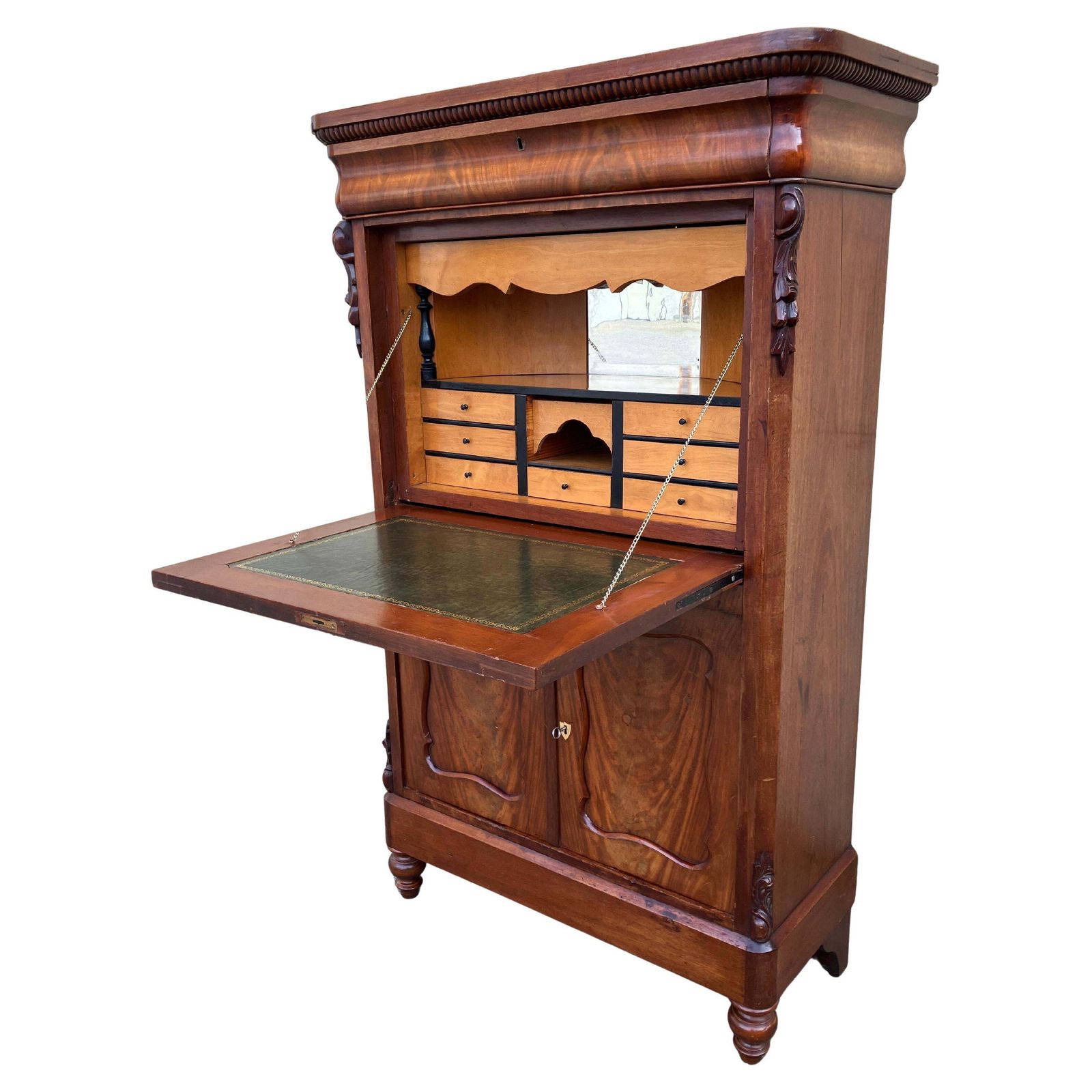 Antique French Secretaire / Bureau In Mahogany