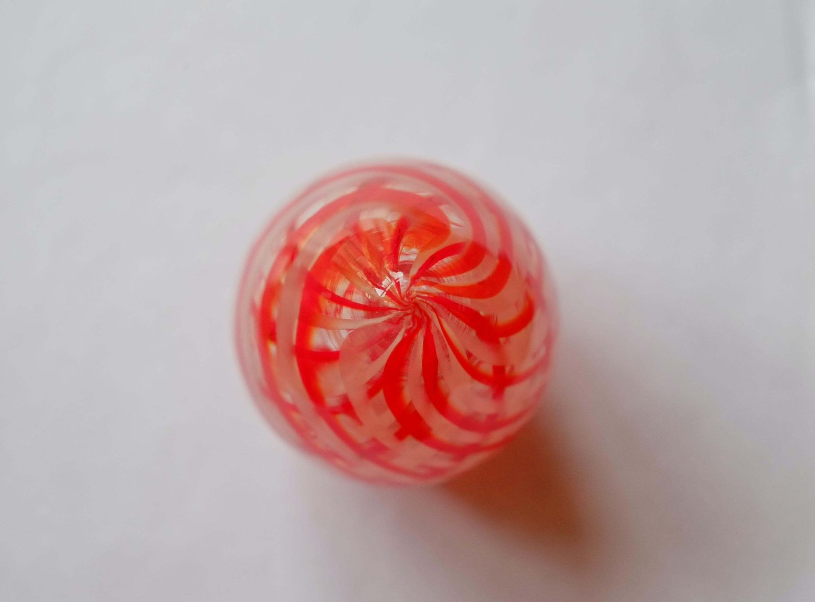 Handmade Art Glass Ribbons Paperweight   Signed And Dated 1975 photo for sale
