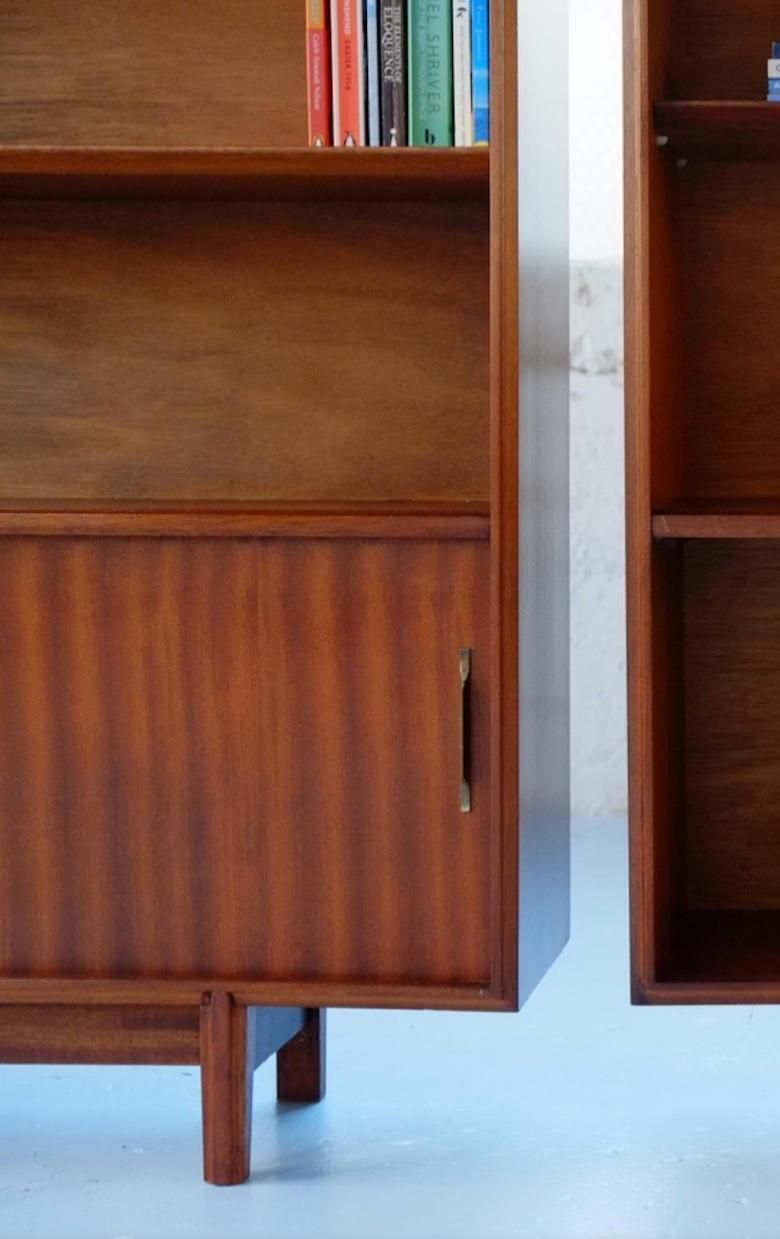 Mid Century Modern Sliding Glass Door Bookcase Cabinet Robert Heritage photo buy