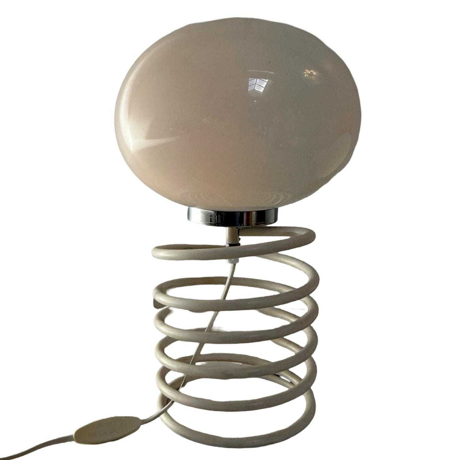 Ingo Maurer For Honsel   Space Age Design / Mcm Table Lamp   Opaline Glass Mounted On A Spiral Base photo furniture