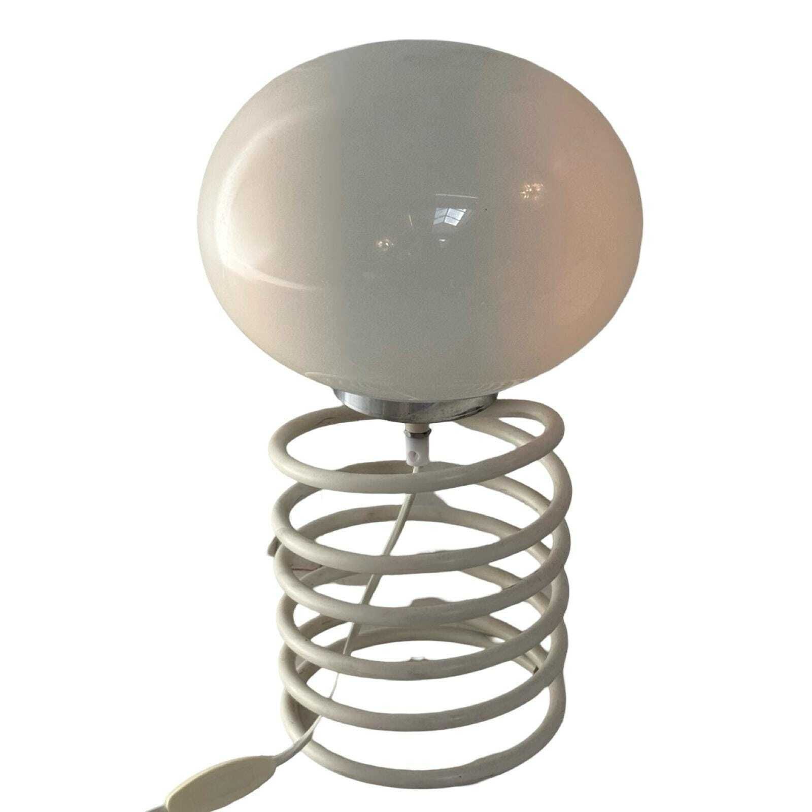 Ingo Maurer For Honsel   Space Age Design / Mcm Table Lamp   Opaline Glass Mounted On A Spiral Base photo buy