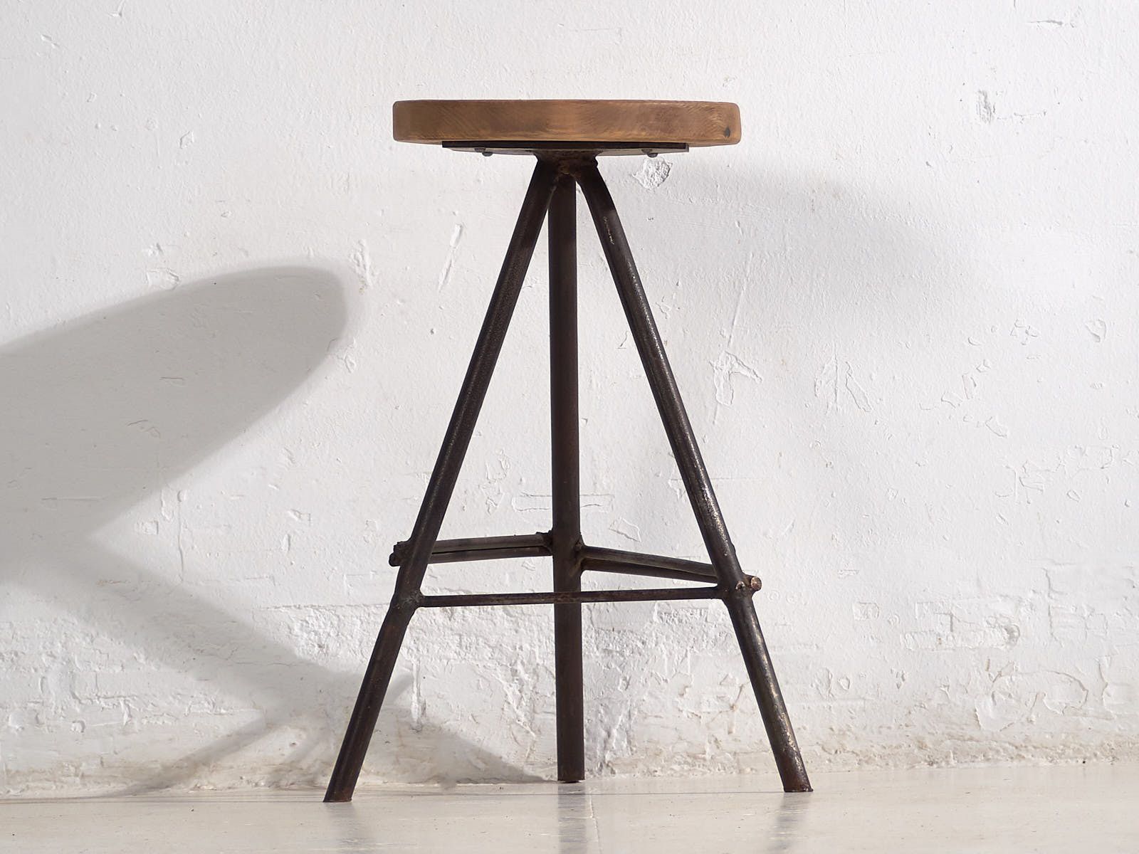 Round Industrial Style Stool (C.1960) #1 photo furniture