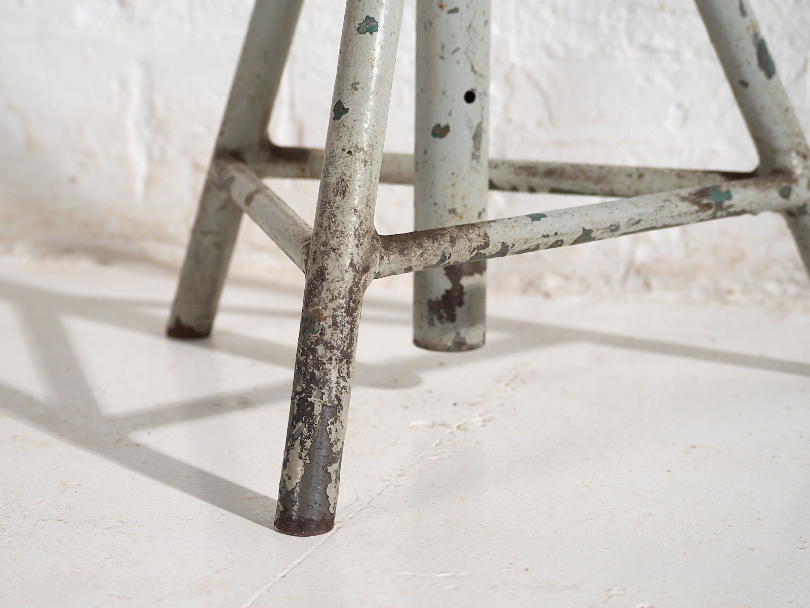 Industrial Style Round Metal Stool (C.1950) #9 photo vinterior