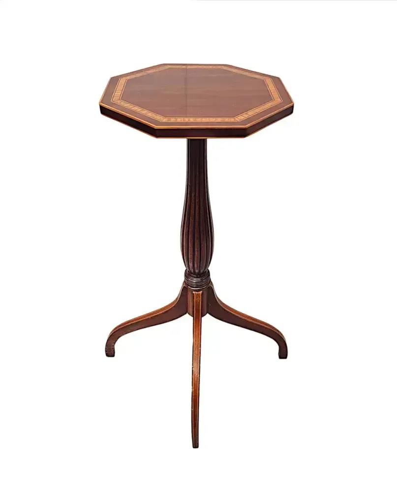 A Very Rare Pair Of Edwardian Inlaid Tall Wine Tables photo Home Decor