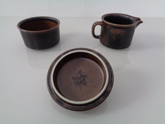 Finnish Ruska Milk Jug And Sugar Pot By Ulla Procope For Arabia, 1960s, Set Of 2 photo vinterior