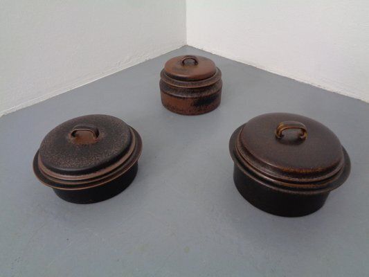 Finnish Ruska Soup Bowls With Lids By Ulla Procope For Arabia, Set Of 3, 1960s , Set Of 3 photo 184.0