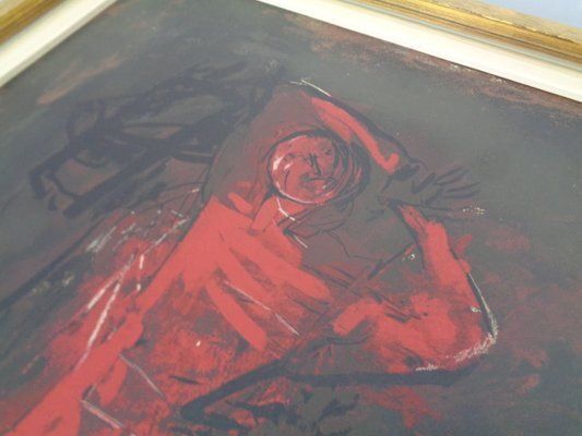 After Marino Marini, Dancer, 1960s, Artwork On Wood photo vintage