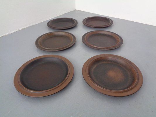 Large Russian Plates By Ulla Procope For Arabia, Set Of 6, Finland, 1960s , Set Of 6 photo furniture