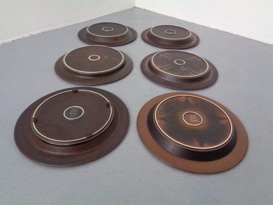 Large Russian Plates By Ulla Procope For Arabia, Set Of 6, Finland, 1960s , Set Of 6 photo vinterior