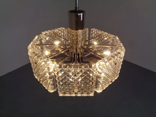 Swedish Glass Chandelier From Orrefors, 1960s photo vinterior