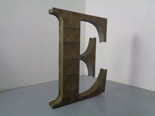 Large Industrial Letter E In Aluminum, 1960s photo furniture