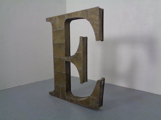 Large Industrial Letter E In Aluminum, 1960s photo for sale