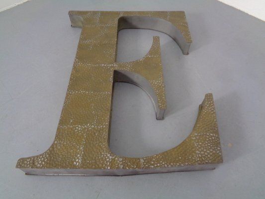 Large Industrial Letter E In Aluminum, 1960s photo buy