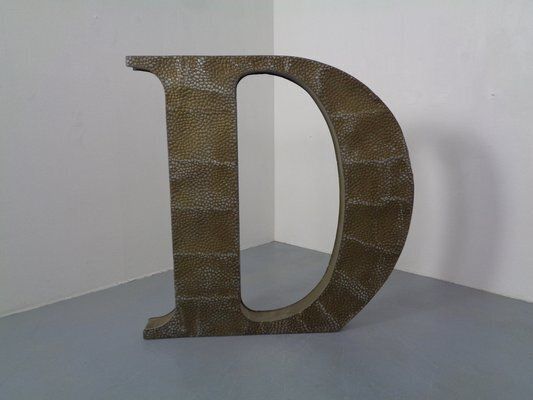 Large Industrial Letter D In Aluminum, 1960s