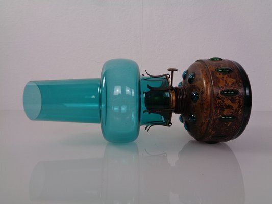 Lighting Dutch Copper And Glass Oil Lamp By Nanny Still For Raak, 1960s photo
