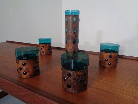 Copper And Glass Set By Nanny Still For Raak Amsterdam, 1970s, Set Of 5 photo buy