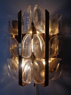 Austrian Florida Glass And Brass Sconce By J.T. Kalmar For Kalmar Franken Kg, 1960s photo furniture