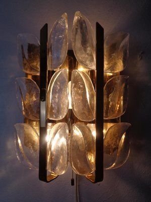 Austrian Florida Glass And Brass Sconce By J.T. Kalmar For Kalmar Franken Kg, 1960s photo Lighting
