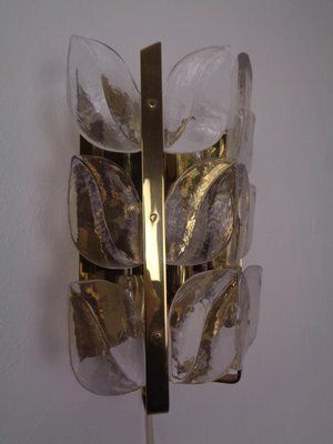 Austrian Florida Glass And Brass Sconce By J.T. Kalmar For Kalmar Franken Kg, 1960s photo 1172.0