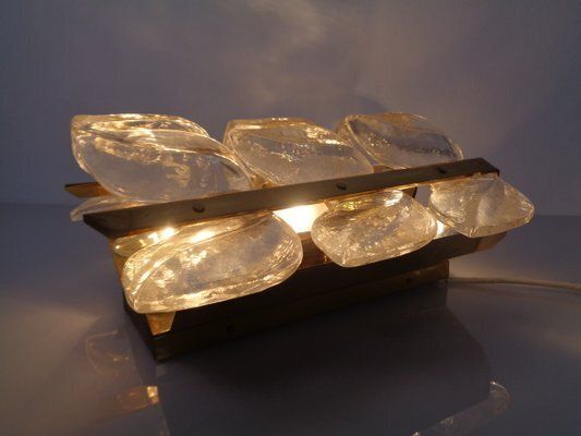 photo vinterior Austrian Florida Glass And Brass Sconce By J.T. Kalmar For Kalmar Franken Kg, 1960s