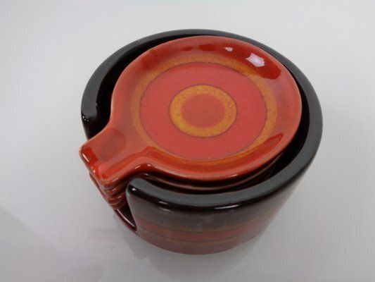 192.0 Pop Art Ceramic Ashtrays By Romolo Verzolini For Questa Maiolica, Italy, 1970s, Set Of 5 photo