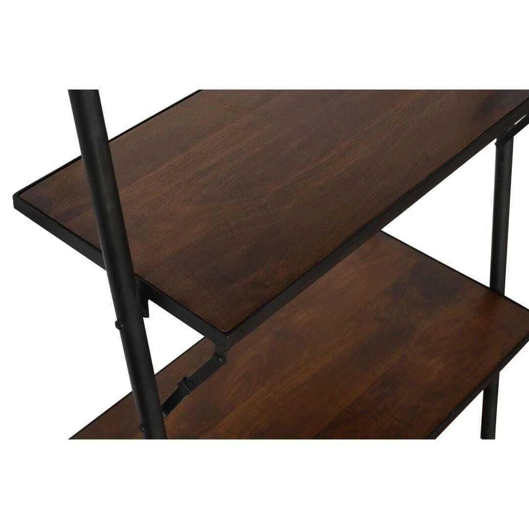 Vintage Iron & Hardwood Collapsible Leaning Wall Shelves – Artisan Made photo Furniture