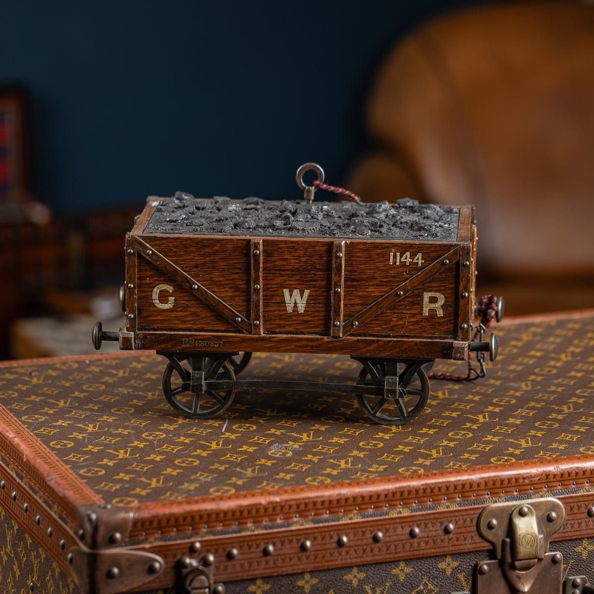 Antique 20th Century Edwardian Oak Gwr Railway Locomotive Tender Box C.1900 photo furniture