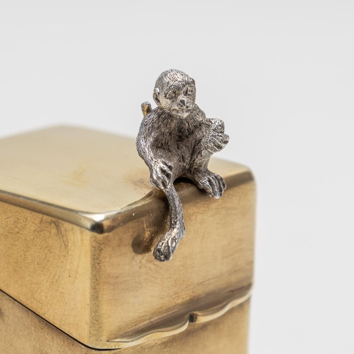 photo for sale 20th Century English 22k Gold Plated Silver Perfume Bottle Box, William Hornby
