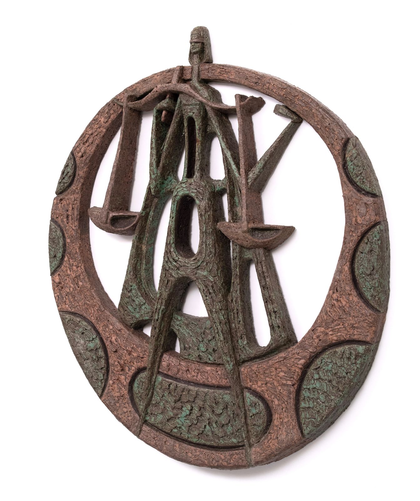Uniek Modernistisch Keramisch Beeld Van Vrouwe Justitia, 1960, H. Van Meurs, Holland photo Kunst