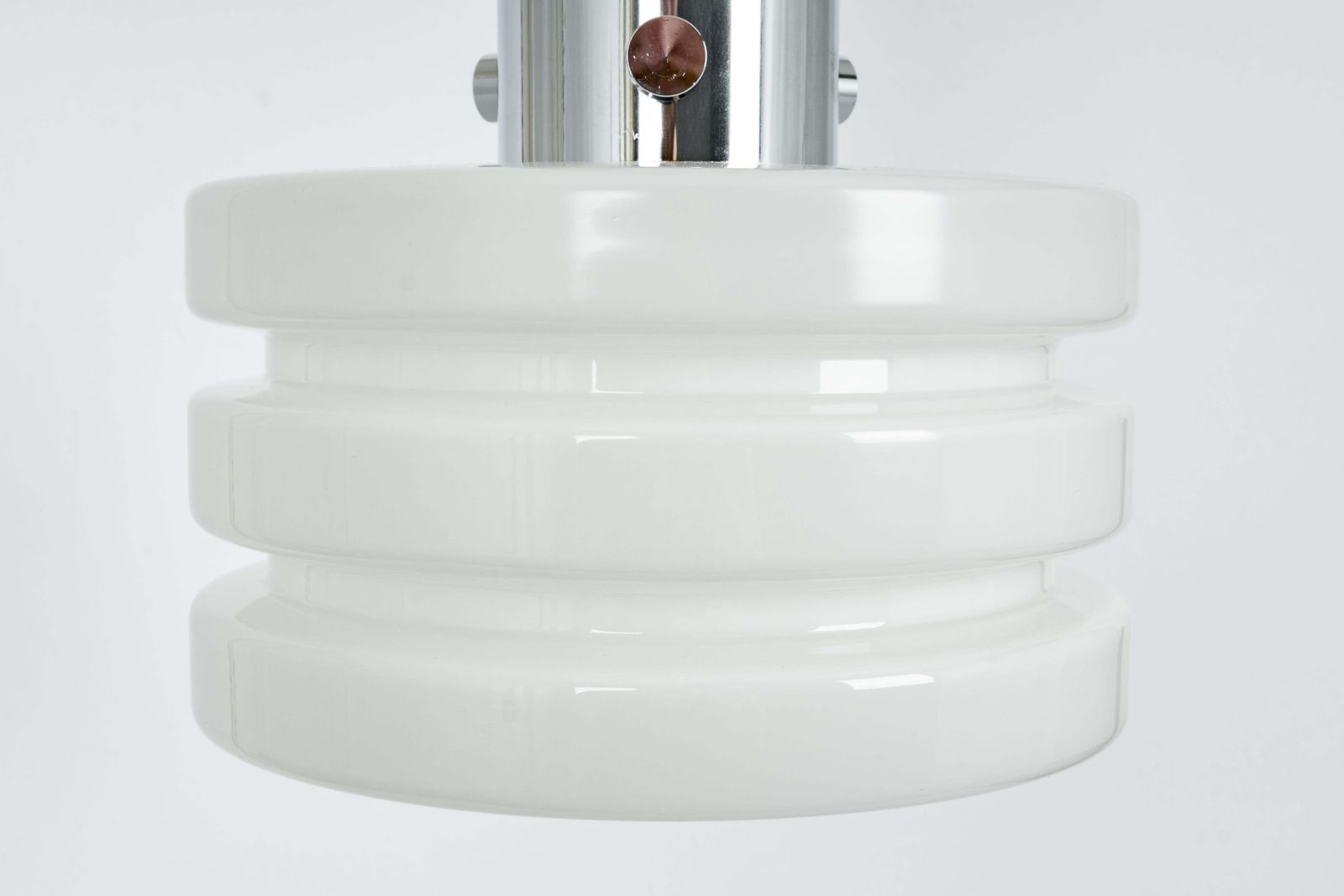 1 Of 2 Petite Opal Glass Pendant Light By Limburg, Germany, 1960s photo for sale