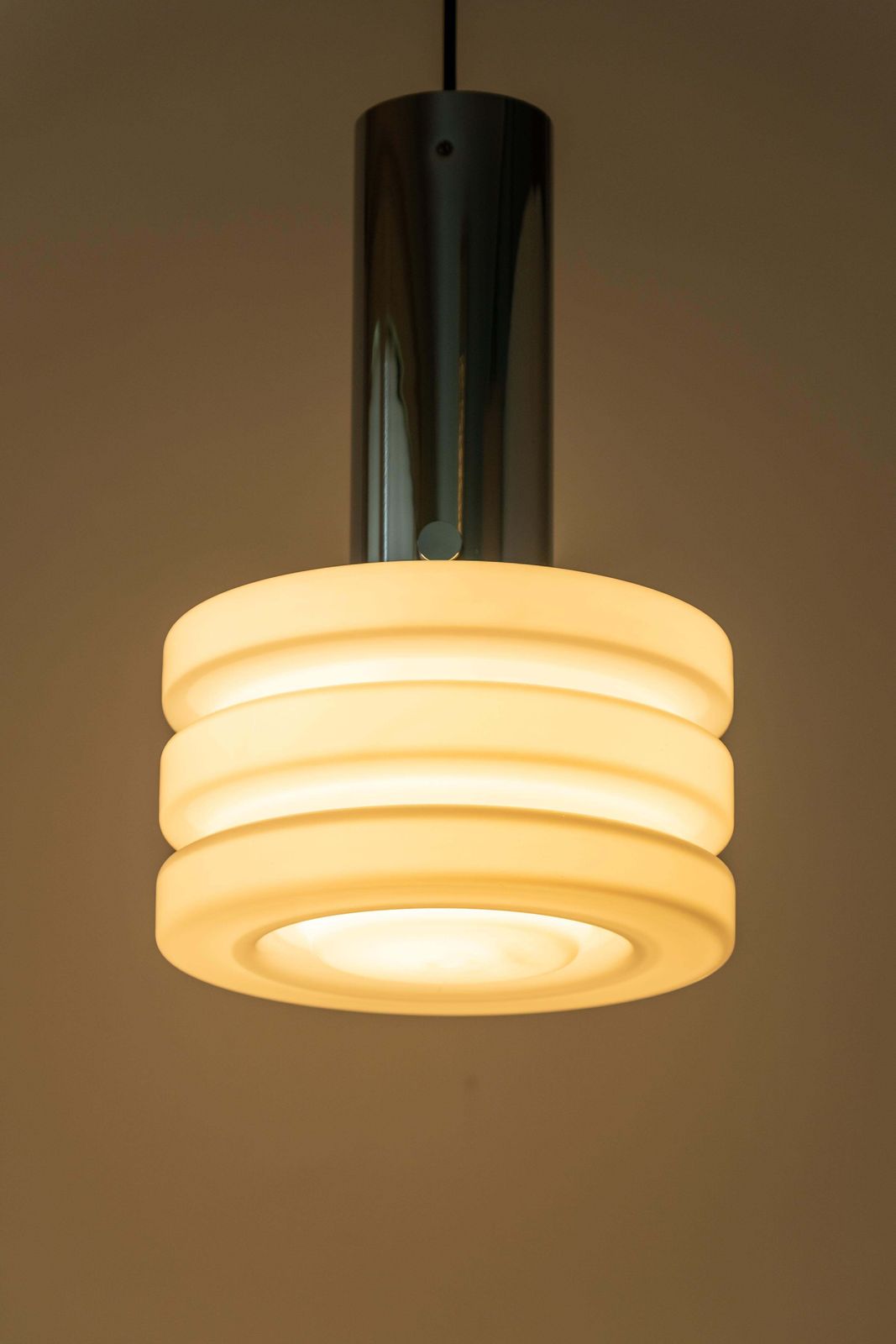 1 Of 2 Petite Opal Glass Pendant Light By Limburg, Germany, 1960s photo 602.0