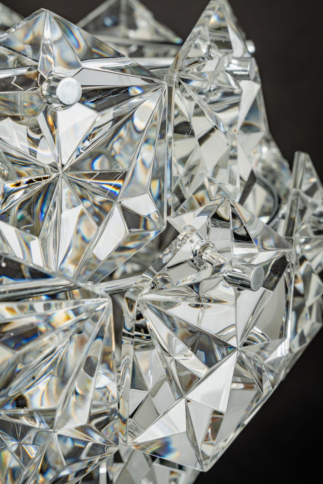 Lighting Petite Stunning Pendant, Chrome And Crystal Glass By Kinkeldey, Germany, 1970 photo