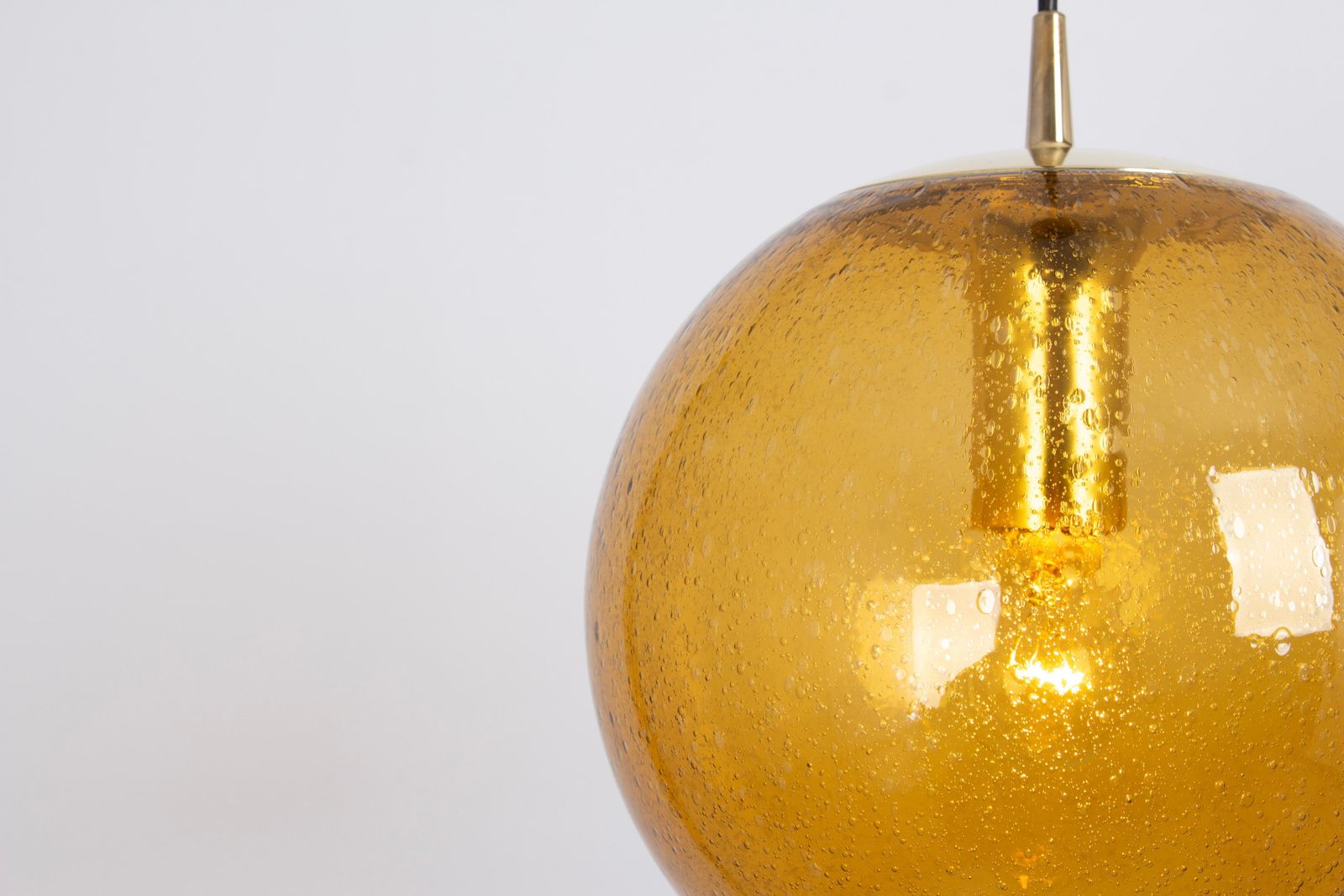 1 Of 7 Large Glass Pendant Light By Peill & Putzler, Germany, 1970s photo Lighting