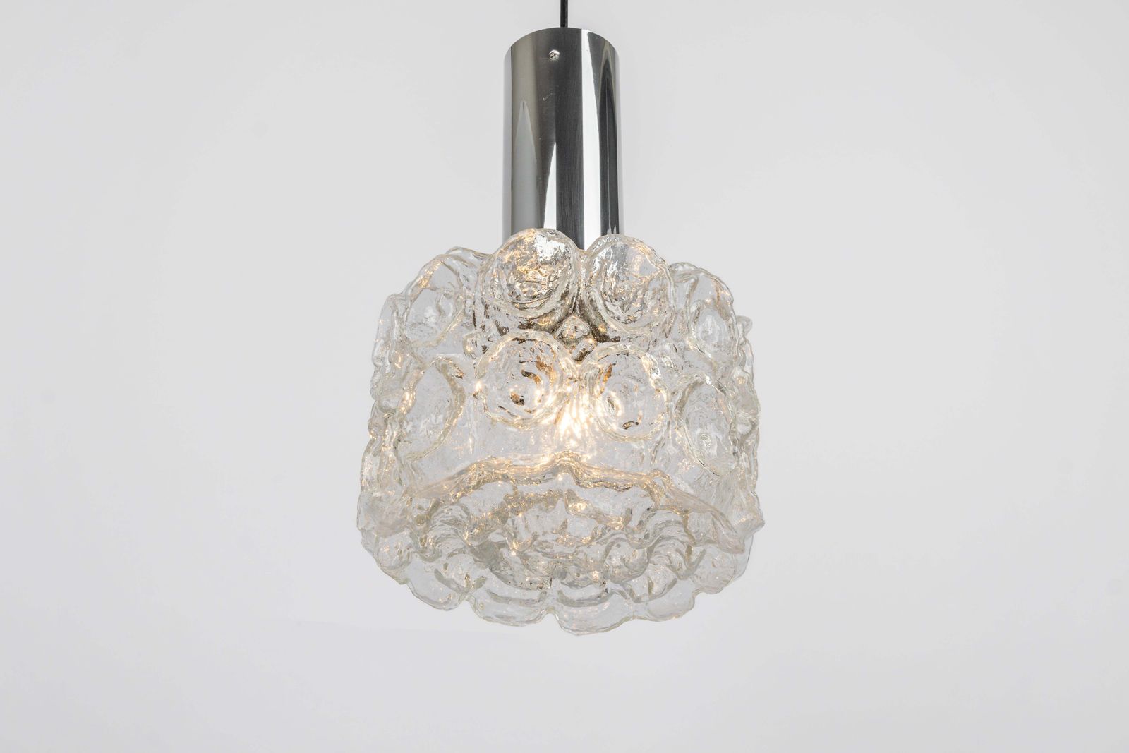 1 Of 3 Glass Chrome Pendants By Limburg, Germany, 1970s photo 662.0