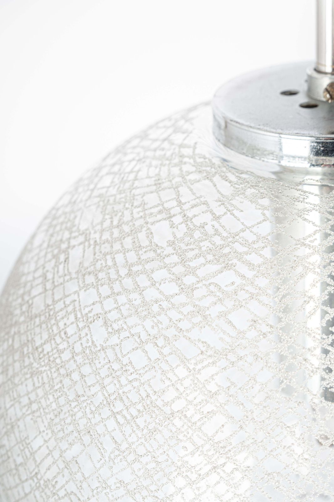 1 Of 12 Petite Limburg Chrome With Glass Ball Pendant, Germany, 1970s photo Lighting