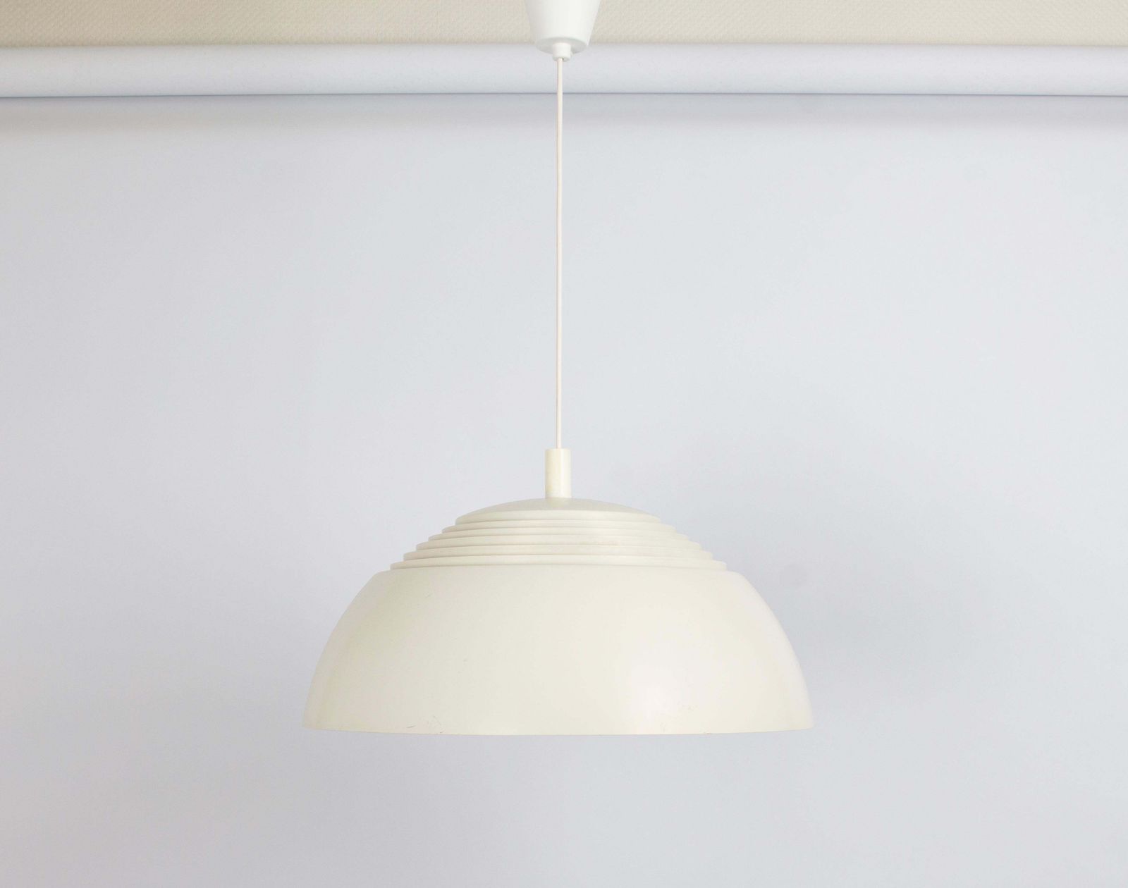 Large White Arne Jacobsen Pendant Light By Louis Poulsen, Aj Royal, 1960s photo furniture