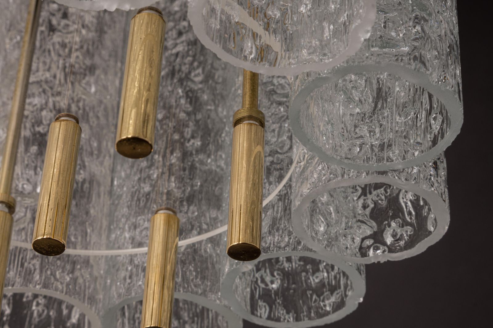 474.0 1 Of 3 Petite Murano Glass Tubes Pendant Light By Doria, Germany, 1960s photo