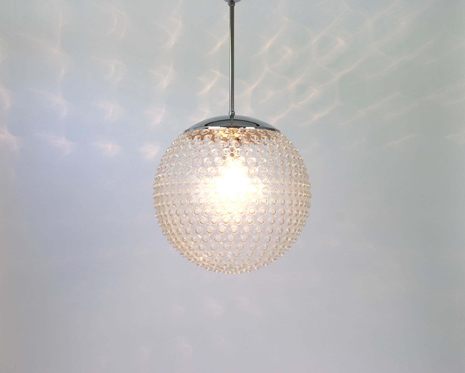 Rare Designer Glass Pendant Lamp By Rolf Krüger For Staff, Germany, 1970s photo for sale