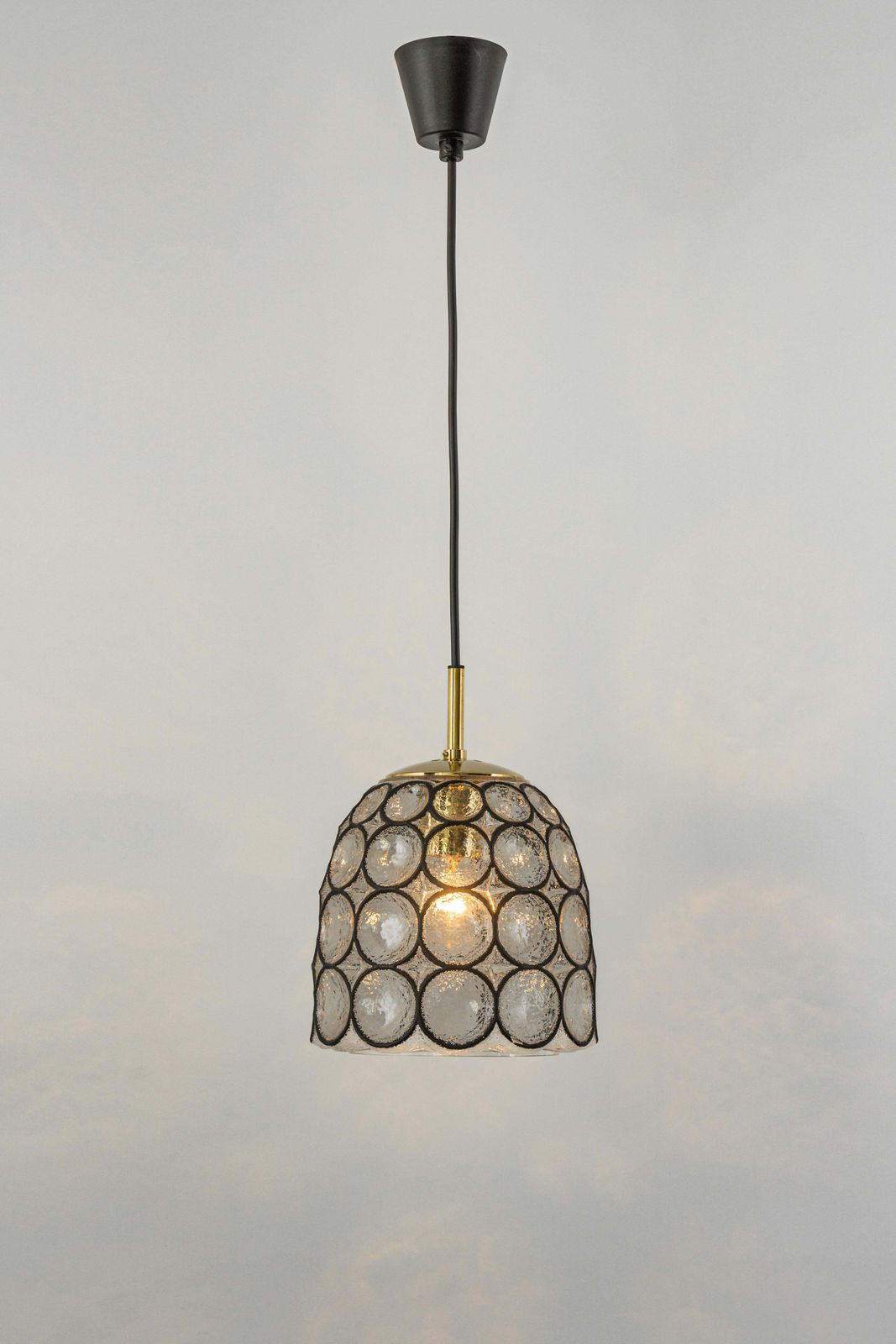 1 Of 4 Petite Iron And Clear Glass Pendant Lights By Limburg, Germany, 1960s photo furniture