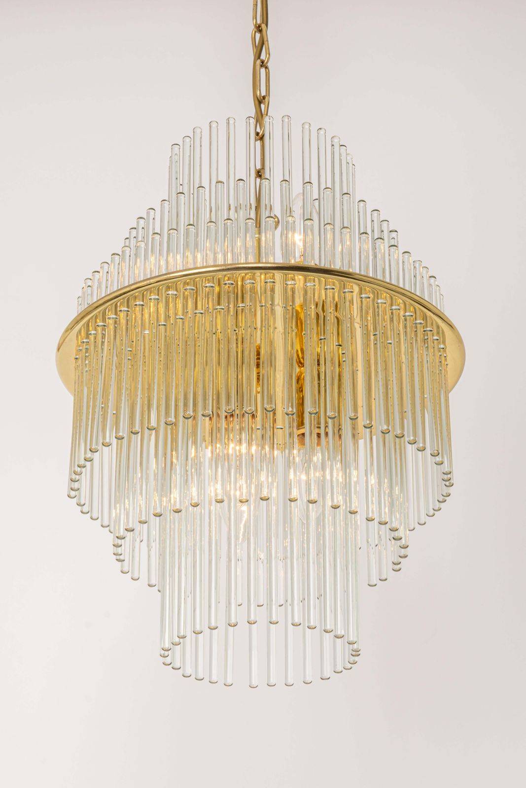 photo furniture 1 Of 2 Petite Crystal Glass Rod Pendant Light, Germany, 1970s