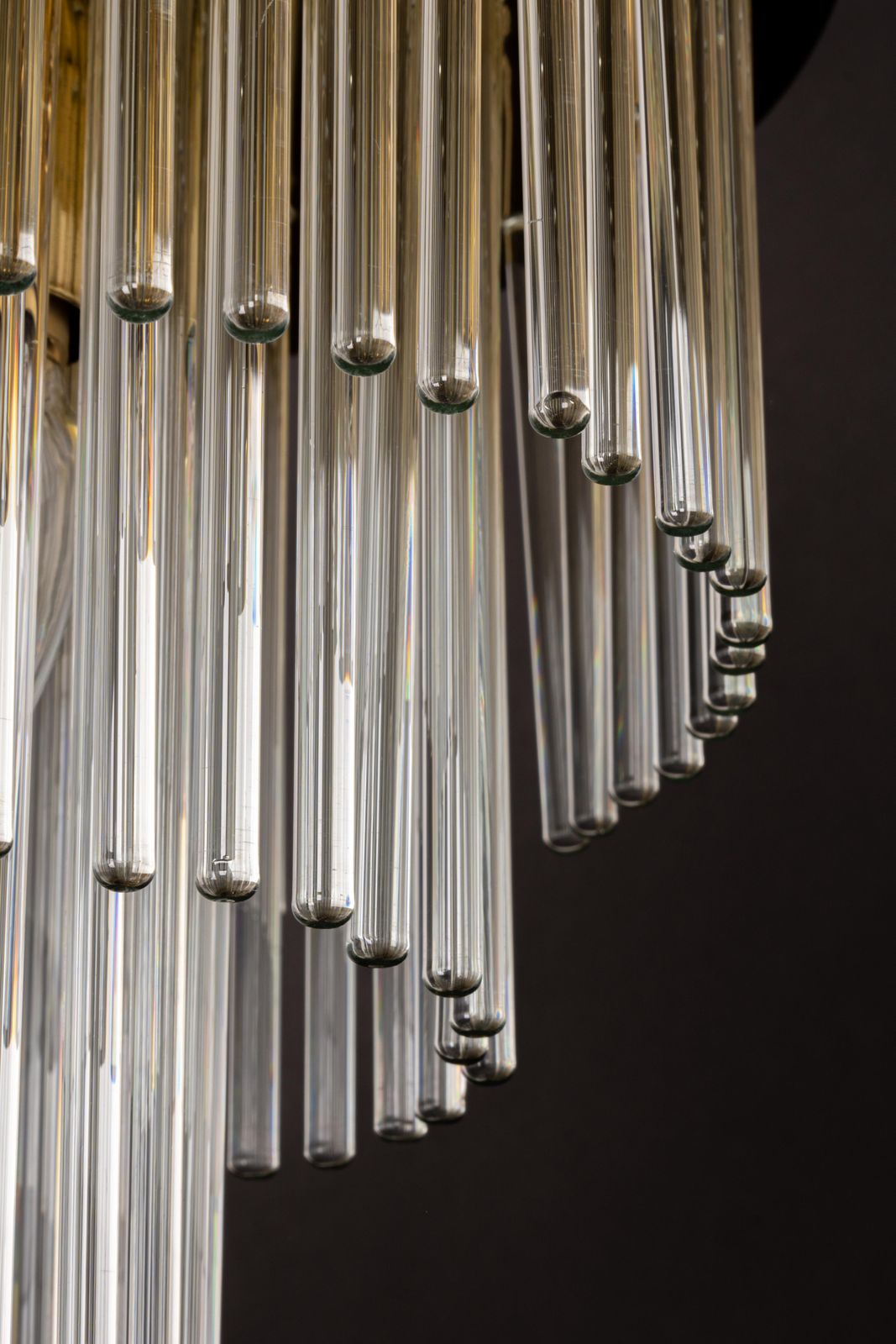 Lighting 1 Of 2 Petite Crystal Glass Rod Pendant Light, Germany, 1970s photo