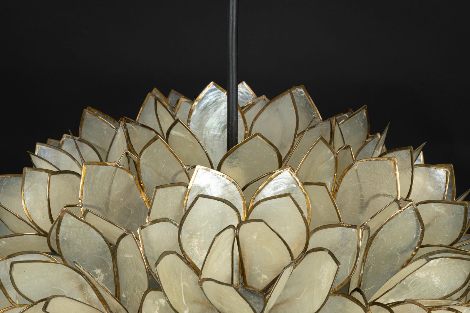 Lighting 1 Of 5 Capiz Shell Lotus Ball Chandelier Pendant Light Germany, 1960s photo