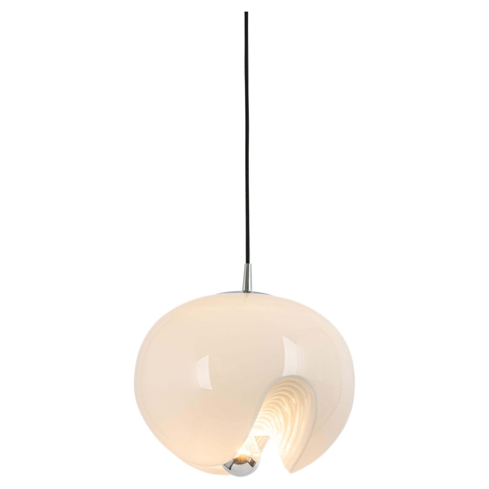 1 Of 3 Large Opal Glass Pendant Light By Peill & Putzler, Germany, 1970s