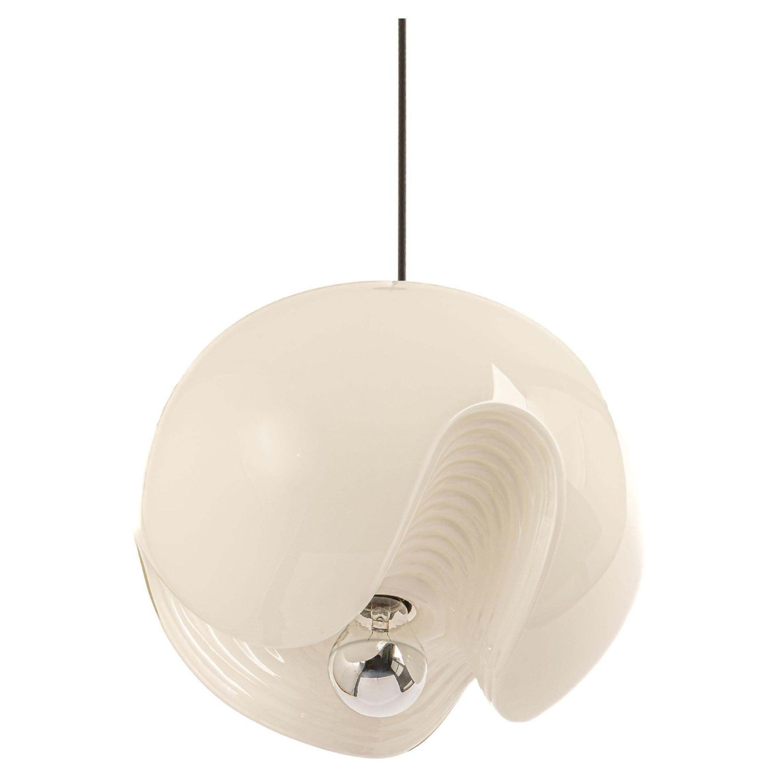 1 Of 3 Large Opal Glass Pendant Light By Peill & Putzler, Germany, 1970s photo for sale