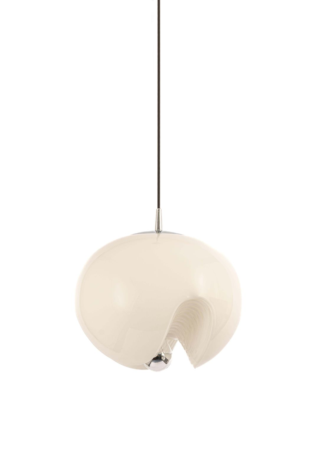 1 Of 3 Large Opal Glass Pendant Light By Peill & Putzler, Germany, 1970s photo buy