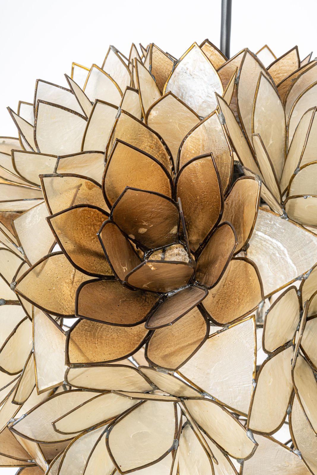 Capiz Shell Lotus Ball Chandelier Pendant Light Germany, 1960s photo Lighting