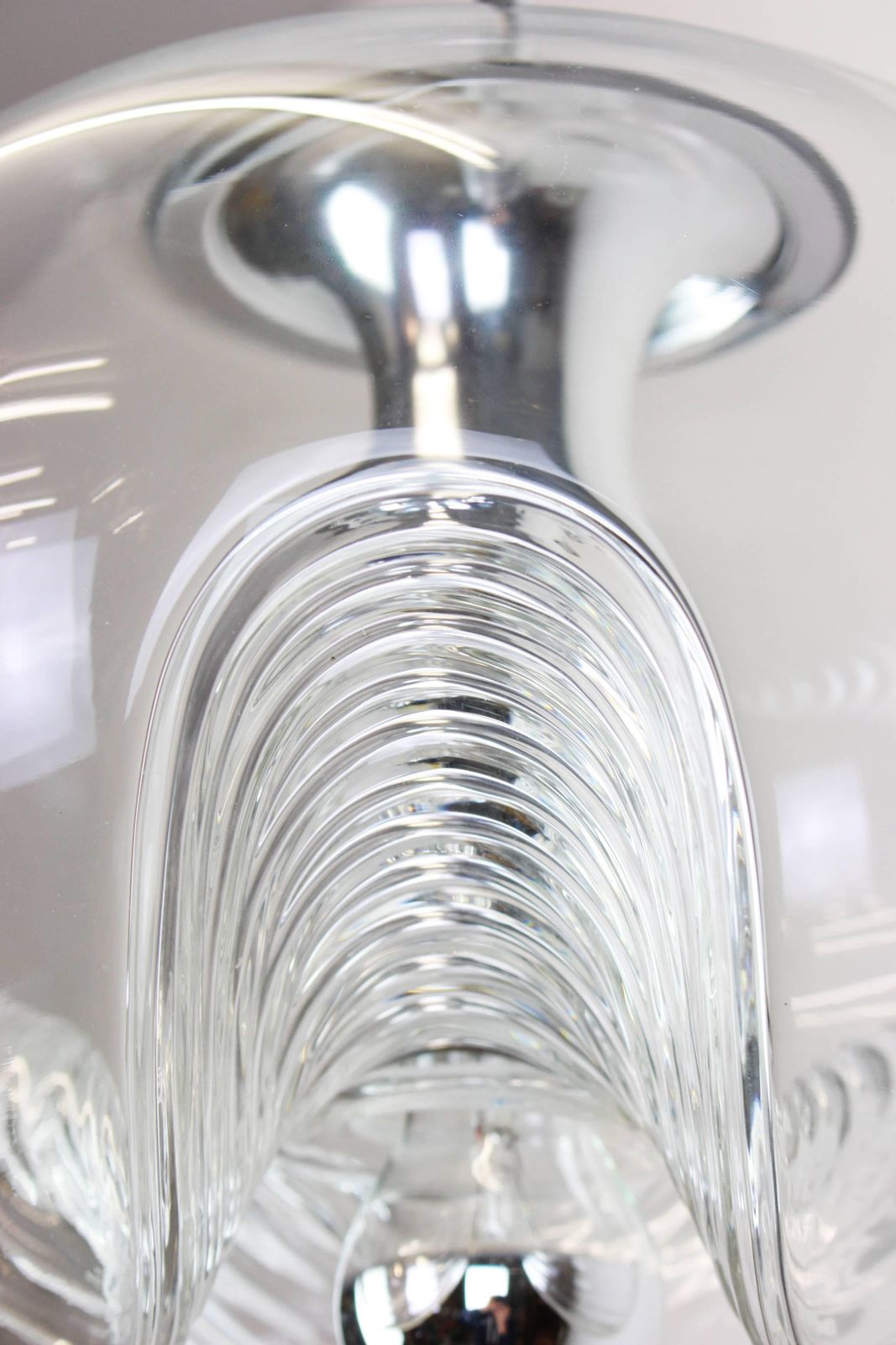 1 Of 12 Large Clear Glass Pendant Light Designed By Koch & Lowy, Germany, 1970s photo vinterior