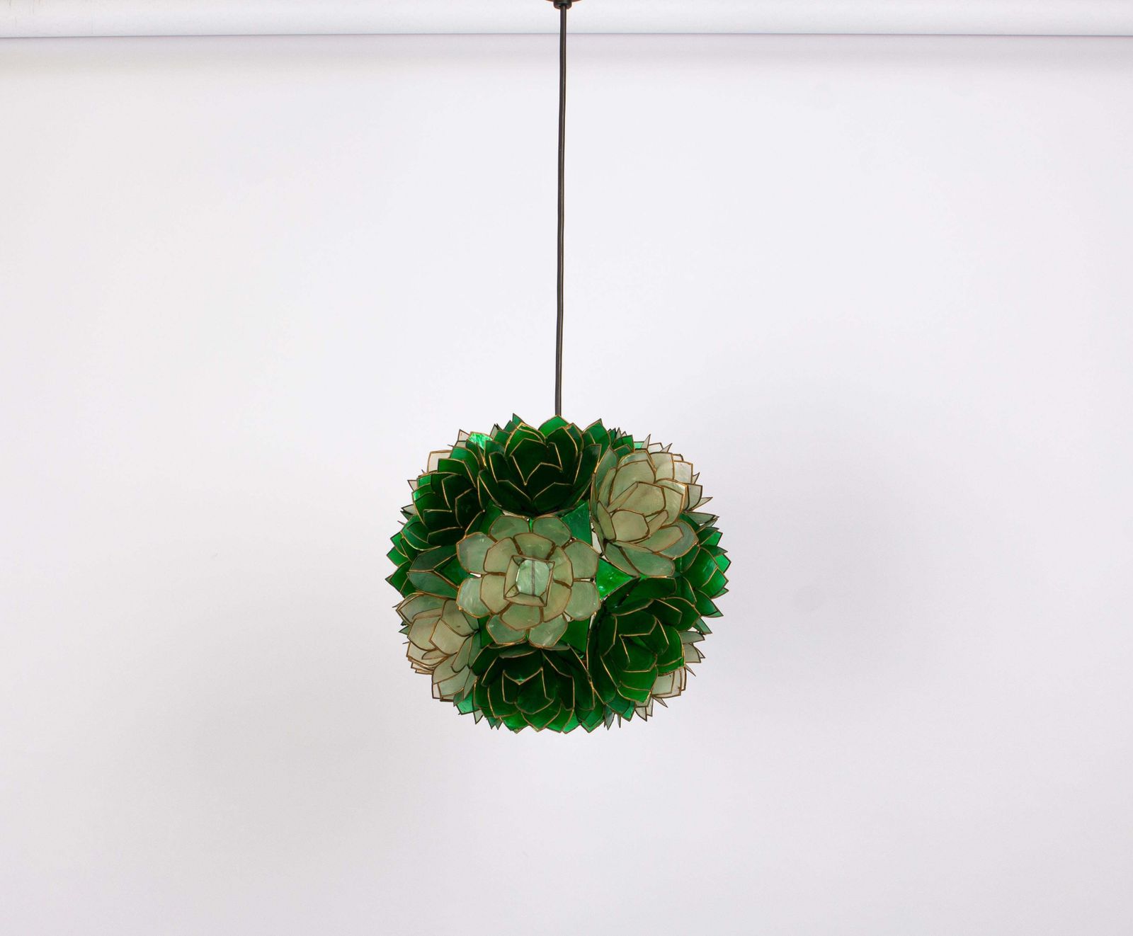 Capiz Shell Lotus Ball Chandelier Pendant Light Germany, 1960s photo furniture