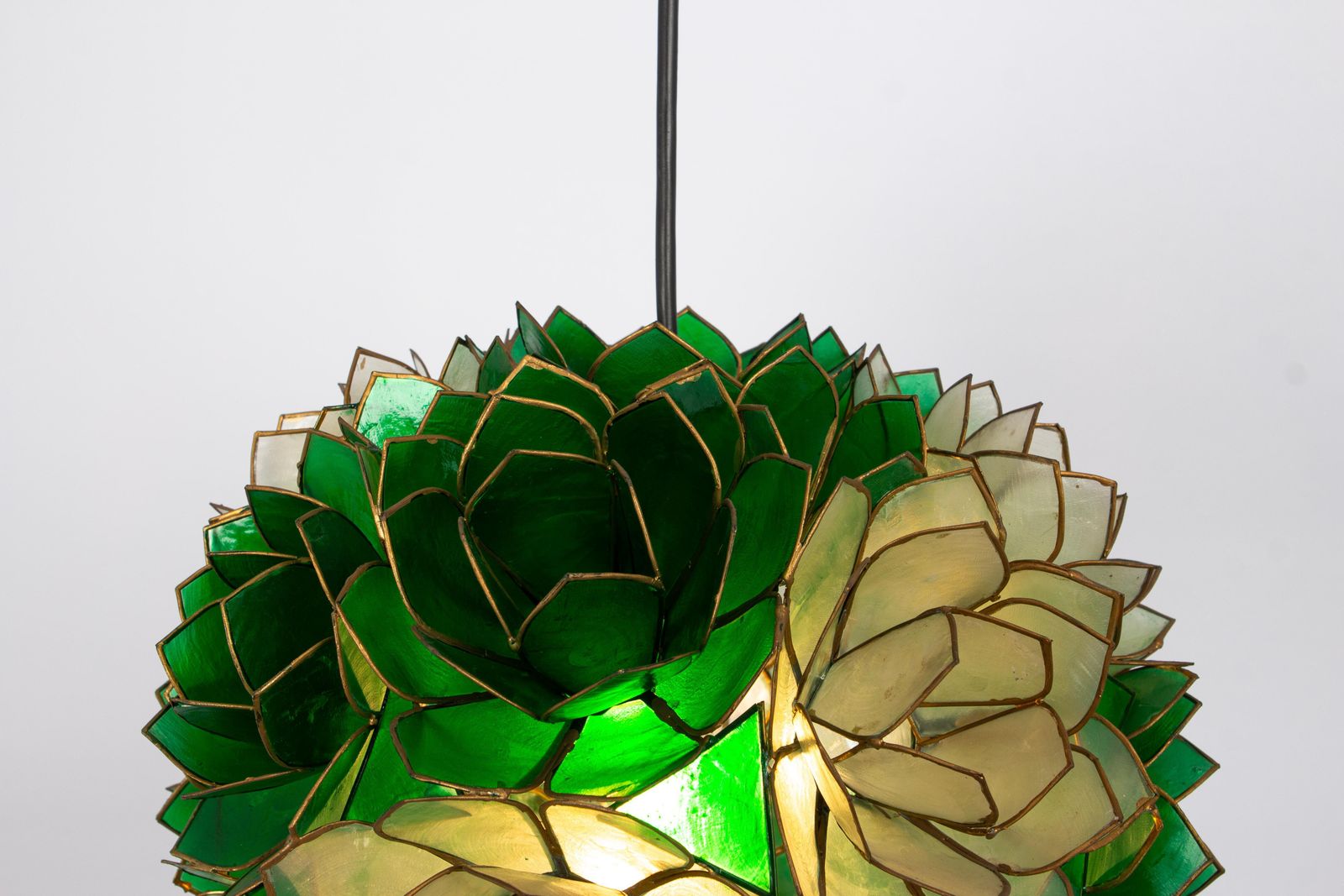 Capiz Shell Lotus Ball Chandelier Pendant Light Germany, 1960s photo buy