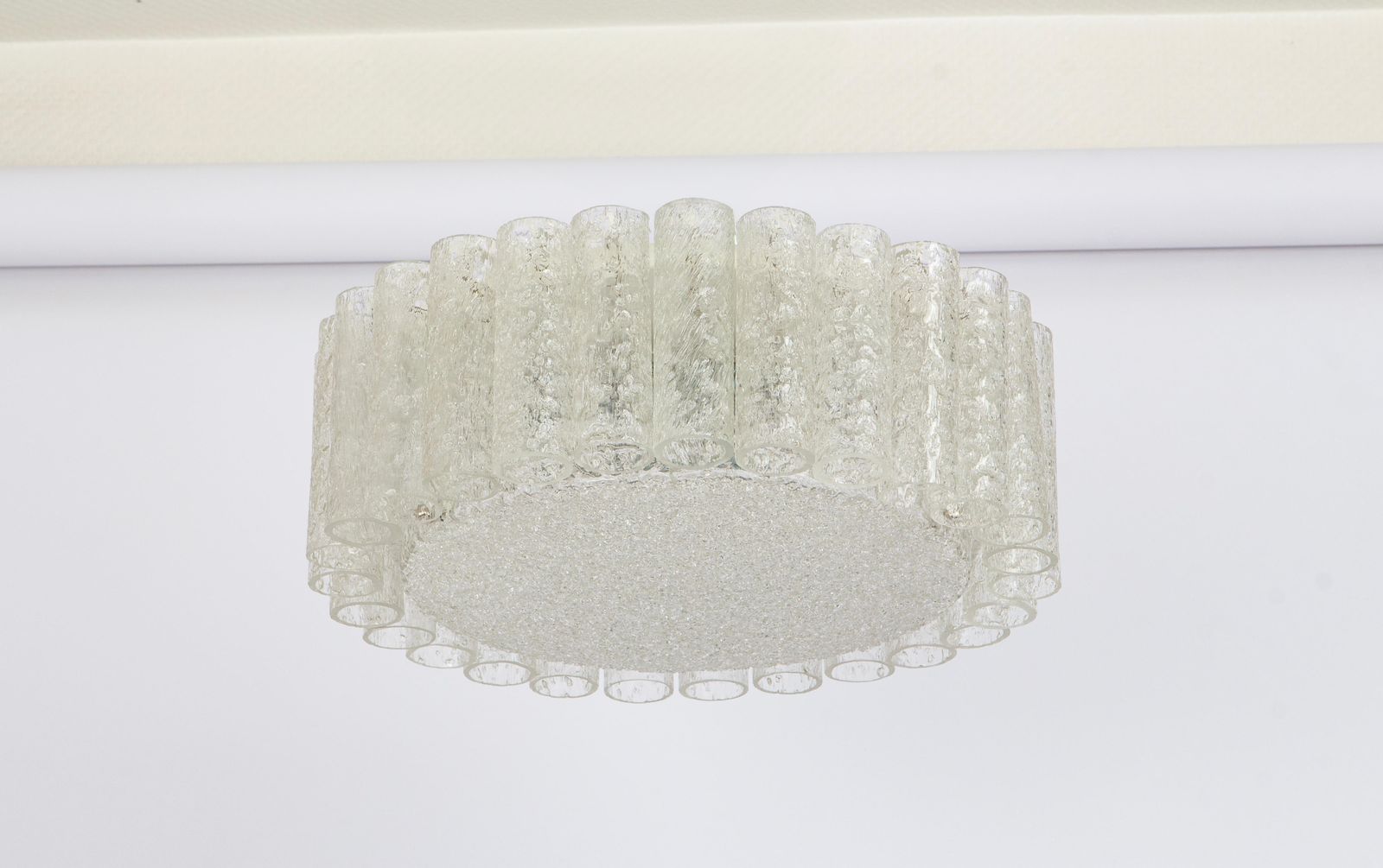 1 Of 4 Stunning Murano Glass Tubes Flushmount By Doria, Germany, 1960s photo Lighting